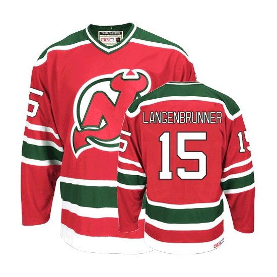 Jamie Langenbrunner New Jersey Devils Authentic Team Classic Throwback CCM Jersey - Red/Green