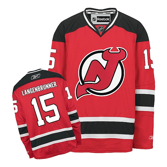 Jamie Langenbrunner New Reebok Jersey Devils Authentic Home Reebok Jersey - Red