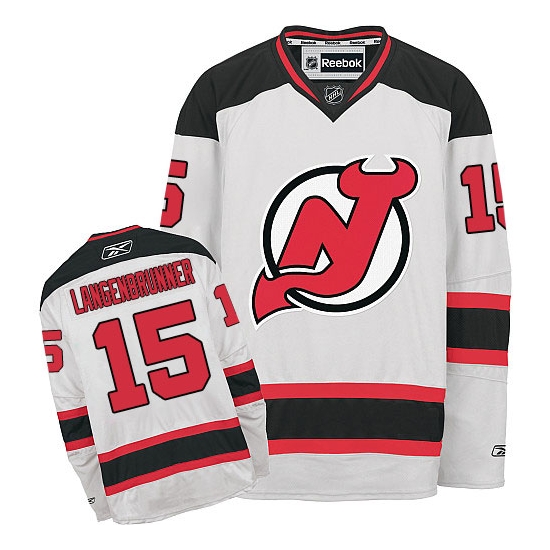 Jamie Langenbrunner New Reebok Jersey Devils Authentic Away Reebok Jersey - White