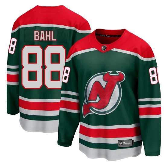 Kevin Bahl New Jersey Devils Youth Breakaway 2020/21 Special Edition Fanatics Branded Jersey - Green