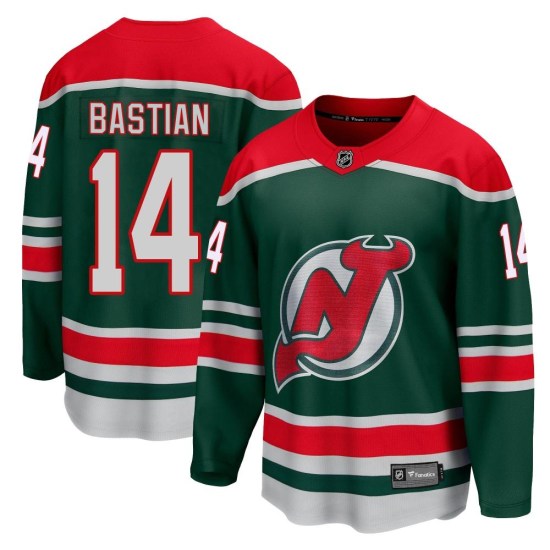 Nathan Bastian New Jersey Devils Youth Breakaway 2020/21 Special Edition Fanatics Branded Jersey - Green