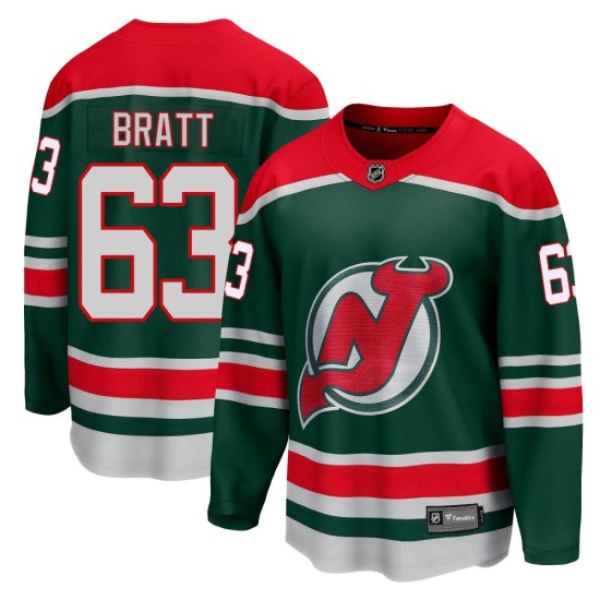 Jesper Bratt New Jersey Devils Youth Breakaway 2020/21 Special Edition Fanatics Branded Jersey - Green