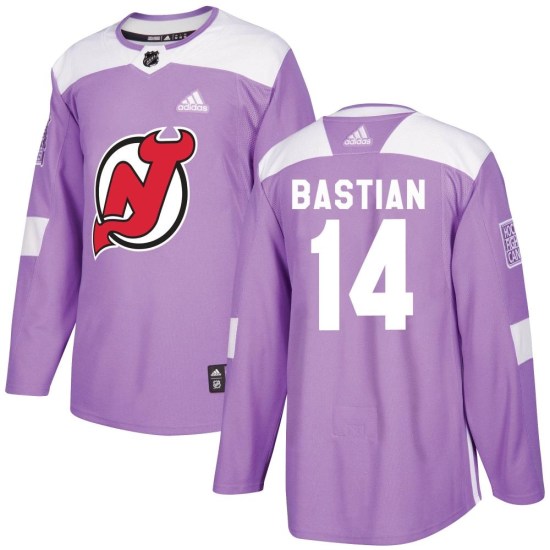 Nathan Bastian New Jersey Devils Youth Authentic Fights Cancer Practice Adidas Jersey - Purple