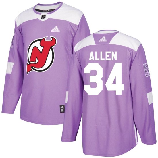 Jake Allen New Jersey Devils Authentic Fights Cancer Practice Adidas Jersey - Purple