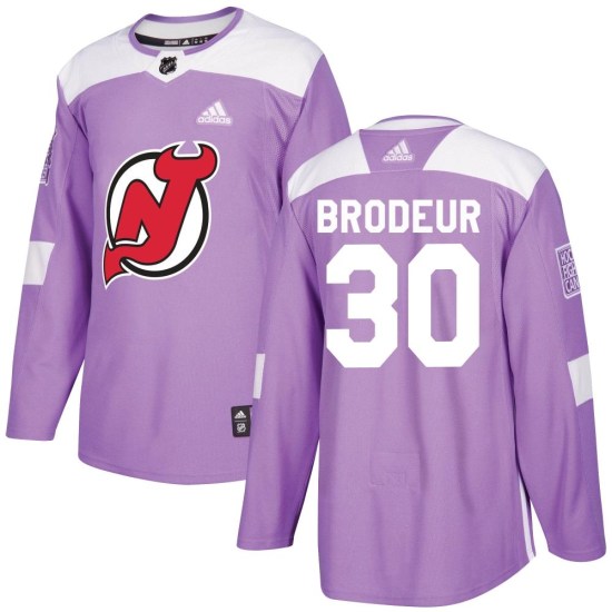 Martin Brodeur New Jersey Devils Authentic Fights Cancer Practice Adidas Jersey - Purple