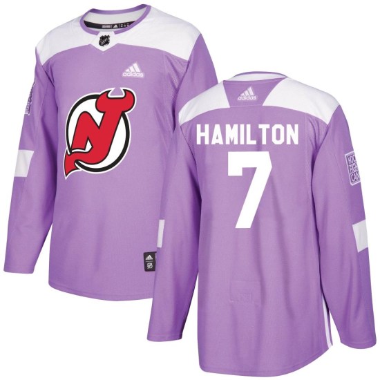 Dougie Hamilton New Jersey Devils Authentic Fights Cancer Practice Adidas Jersey - Purple