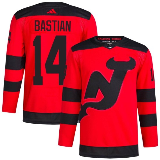 Nathan Bastian New Jersey Devils Authentic 2024 Stadium Series Primegreen Adidas Jersey - Red