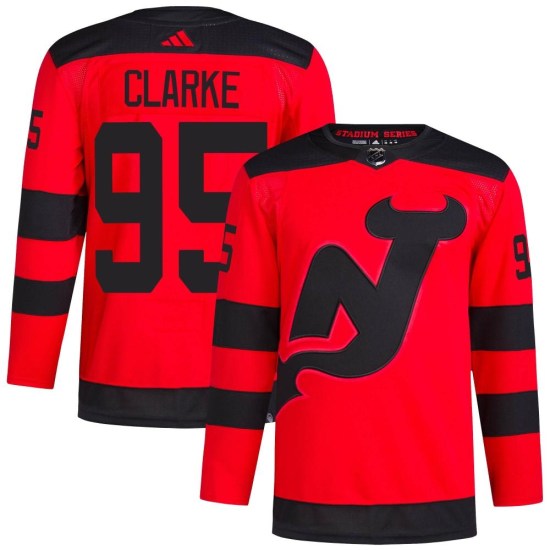 Graeme Clarke New Jersey Devils Authentic 2024 Stadium Series Primegreen Adidas Jersey - Red