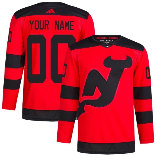 Custom New Jersey Devils Authentic Custom 2024 Stadium Series Primegreen Adidas Jersey - Red