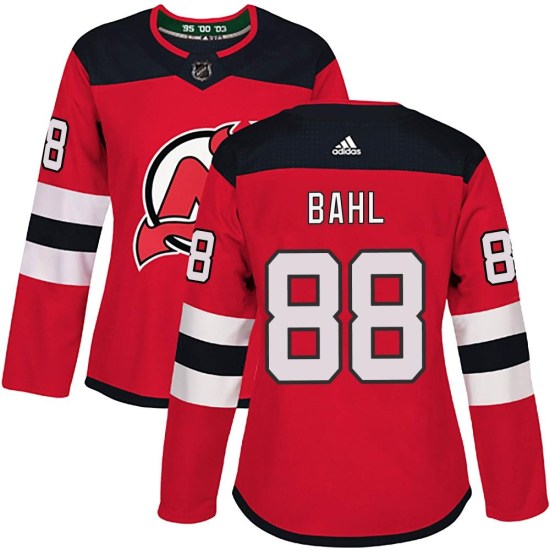 Kevin Bahl New Jersey Devils Women's Authentic Home Adidas Jersey - Red