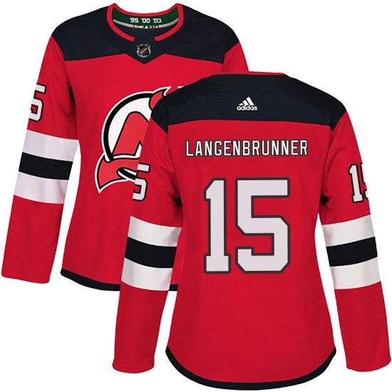 Jamie Langenbrunner New Jersey Devils Women's Authentic Home Adidas Jersey - Red