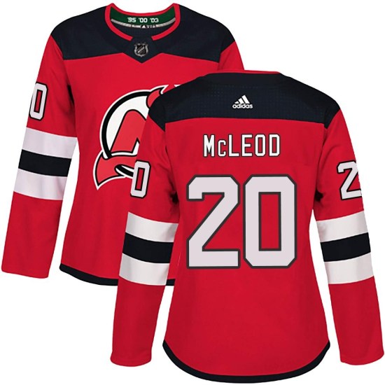 Michael McLeod New Jersey Devils Women's Authentic Home Adidas Jersey - Red