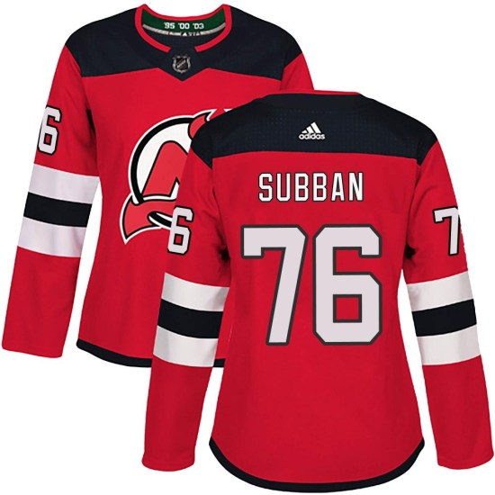 P.K. Subban New Jersey Devils Women's Authentic Home Adidas Jersey - Red