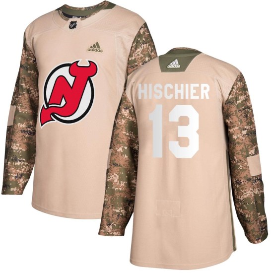 Nico Hischier New Jersey Devils Youth Authentic Veterans Day Practice Adidas Jersey - Camo