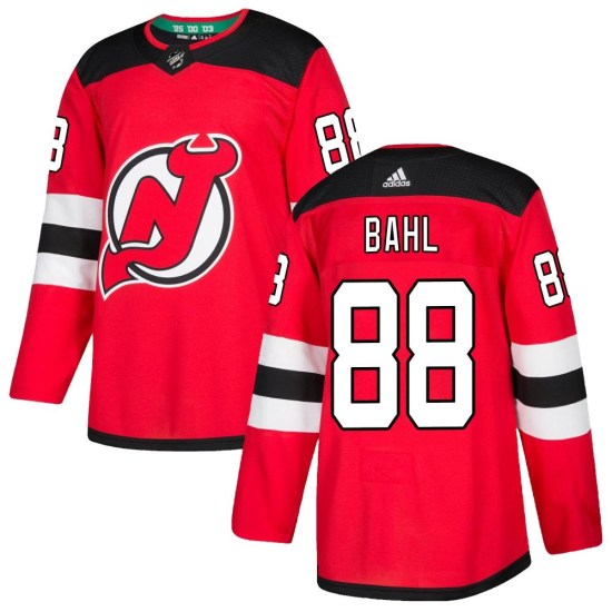 Kevin Bahl New Jersey Devils Authentic Home Adidas Jersey - Red