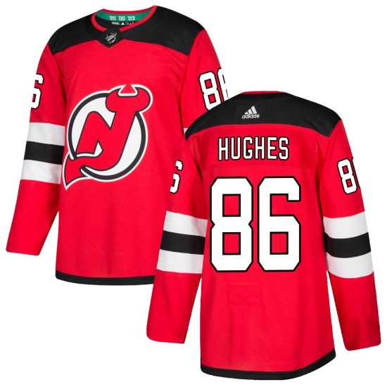 Jack Hughes New Jersey Devils Authentic Home Adidas Jersey - Red