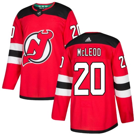 Michael McLeod New Jersey Devils Authentic Home Adidas Jersey - Red
