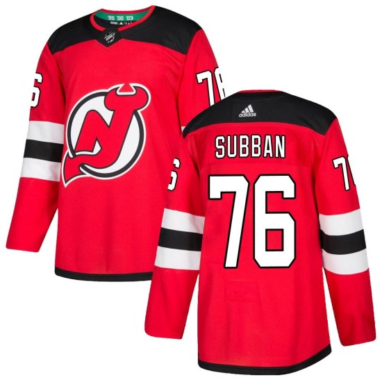 P.K. Subban New Jersey Devils Authentic Home Adidas Jersey - Red