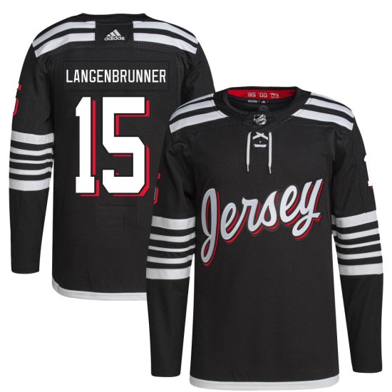 Jamie Langenbrunner New Jersey Devils Authentic 2021/22 Alternate Primegreen Pro Player Adidas Jersey - Black