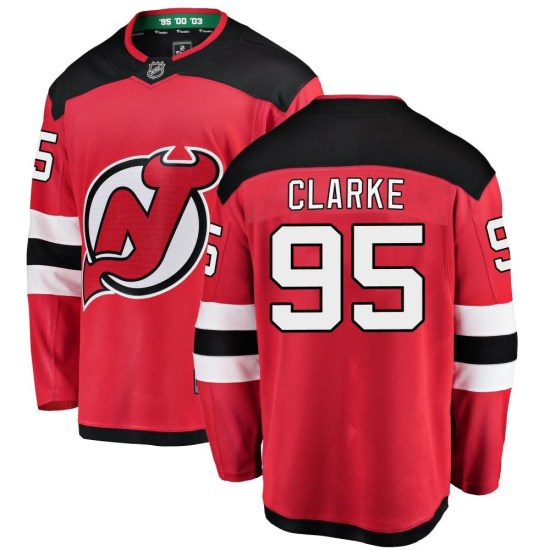 Graeme Clarke New Jersey Devils Breakaway Home Fanatics Branded Jersey - Red