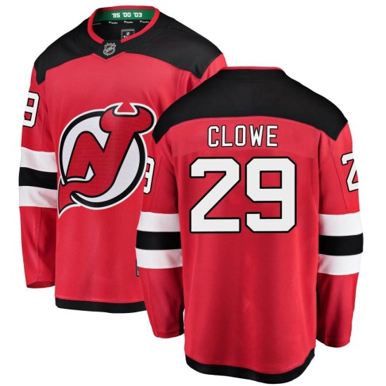 Ryane Clowe New Jersey Devils Breakaway Home Fanatics Branded Jersey - Red