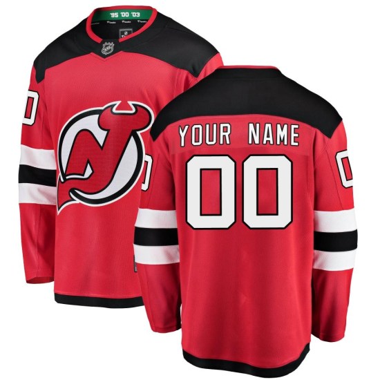 Custom New Jersey Devils Breakaway Custom Home Fanatics Branded Jersey - Red
