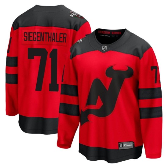 Jonas Siegenthaler New Jersey Devils Breakaway 2024 Stadium Series Fanatics Branded Jersey - Red