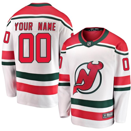 Custom New Jersey Devils Youth Breakaway Custom Alternate Fanatics Branded Jersey - White