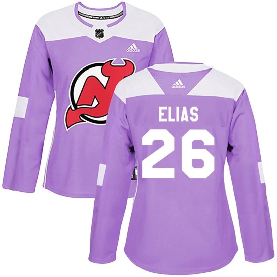 Patrik Elias New Jersey Devils Women's Authentic Fights Cancer Practice Adidas Jersey - Purple