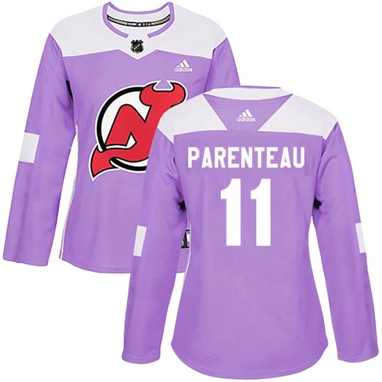 P. A. Parenteau New Jersey Devils Women's Authentic Fights Cancer Practice Adidas Jersey - Purple