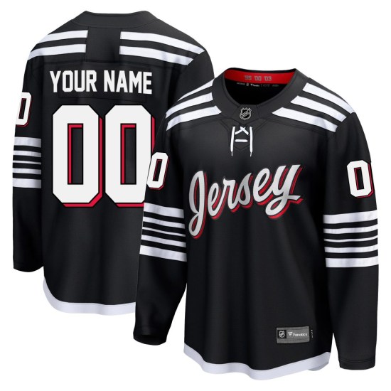 Custom New Jersey Devils Breakaway Custom Alternate Fanatics Jersey - Black