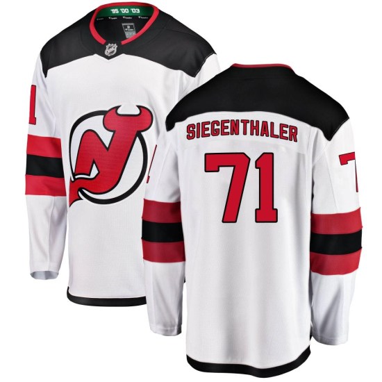 Jonas Siegenthaler New Jersey Devils Breakaway Away Fanatics Branded Jersey - White