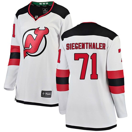 Jonas Siegenthaler New Jersey Devils Women's Breakaway Away Fanatics Branded Jersey - White