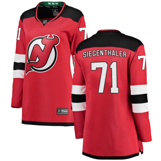 Jonas Siegenthaler New Jersey Devils Women's Breakaway Home Fanatics Branded Jersey - Red