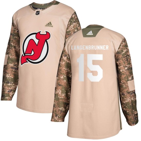 Jamie Langenbrunner New Jersey Devils Authentic Veterans Day Practice Adidas Jersey - Camo