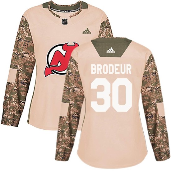 Martin Brodeur New Jersey Devils Women's Authentic Veterans Day Practice Adidas Jersey - Camo
