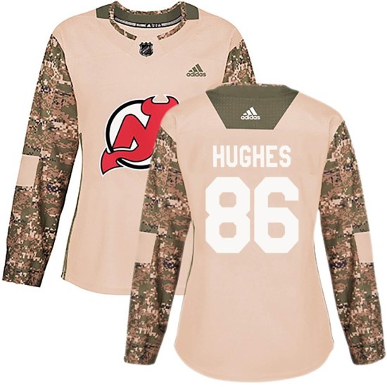 Jack Hughes New Jersey Devils Women's Authentic Veterans Day Practice Adidas Jersey - Camo