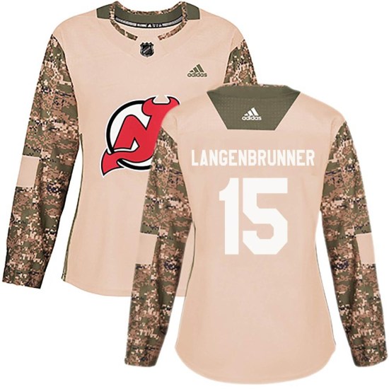 Jamie Langenbrunner New Jersey Devils Women's Authentic Veterans Day Practice Adidas Jersey - Camo