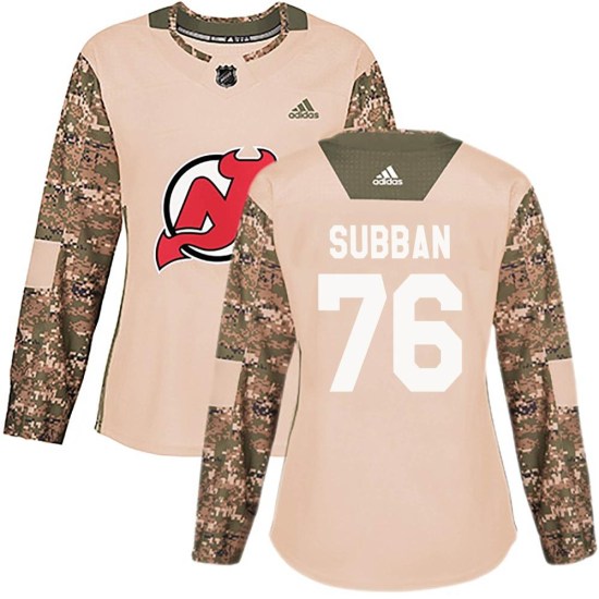 P.K. Subban New Jersey Devils Women's Authentic Veterans Day Practice Adidas Jersey - Camo