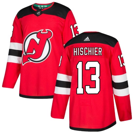 Nico Hischier New Jersey Devils Authentic Home Adidas Jersey - Red