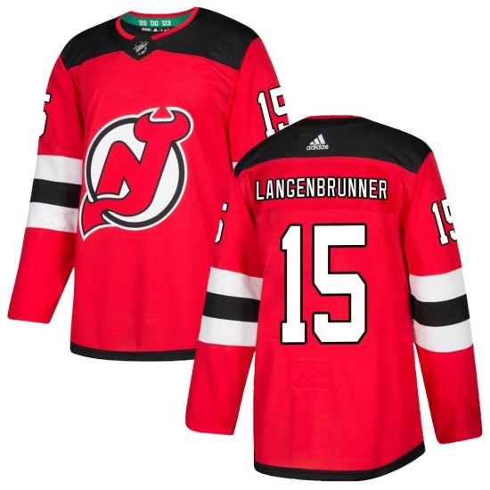 Jamie Langenbrunner New Jersey Devils Authentic Home Adidas Jersey - Red
