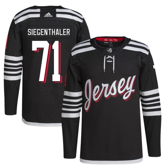 Jonas Siegenthaler New Jersey Devils Authentic 2021/22 Alternate Primegreen Pro Player Adidas Jersey - Black
