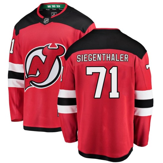 Jonas Siegenthaler New Jersey Devils Breakaway Home Fanatics Branded Jersey - Red